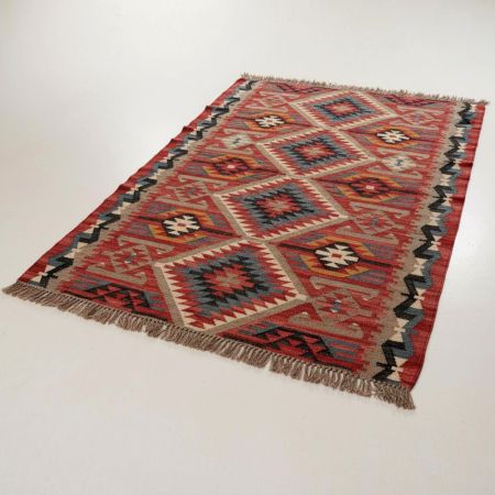 Multicolor Jute Handcrafted Vintage Dhurrie For Living